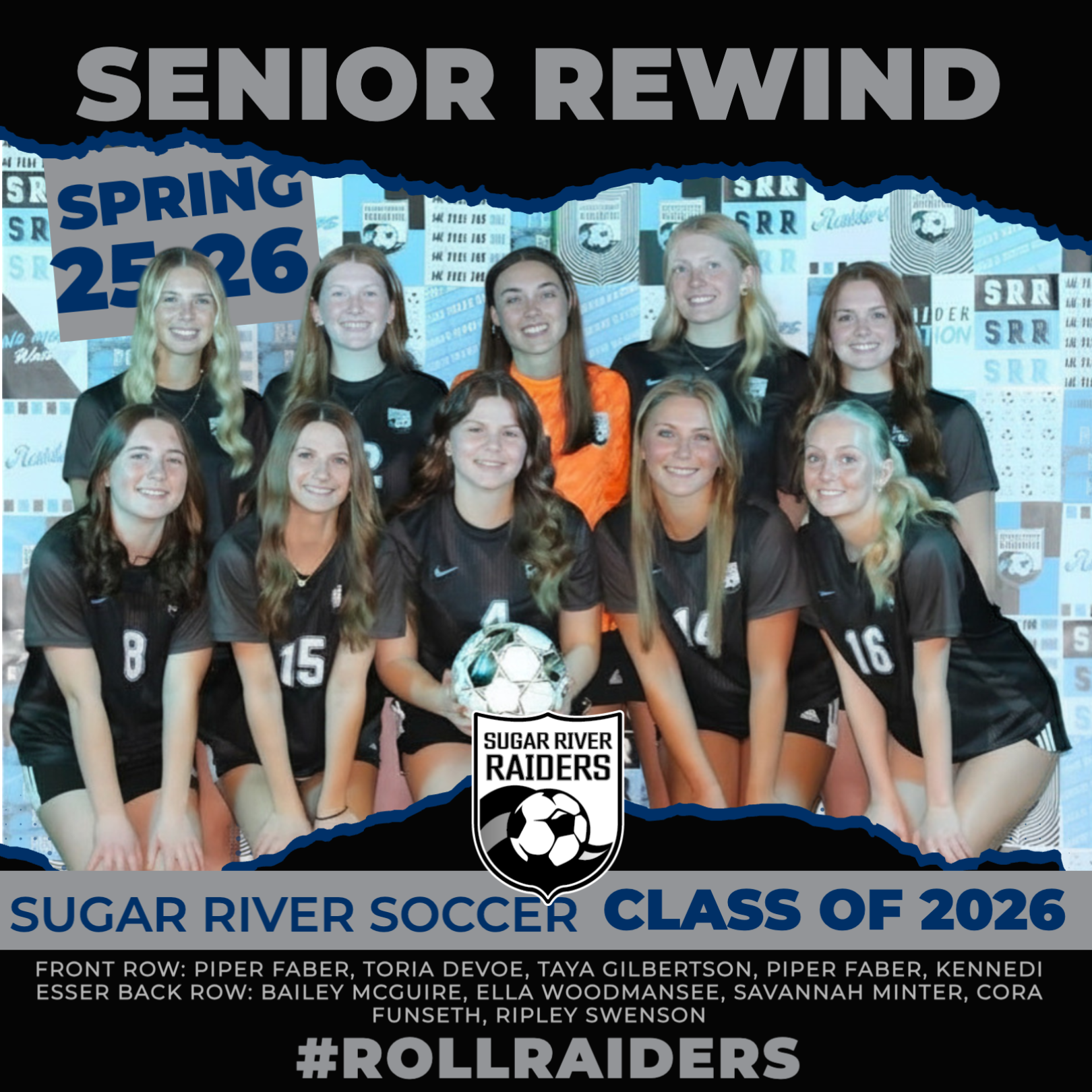 senior girls soccer players group of 10 girls for 2026